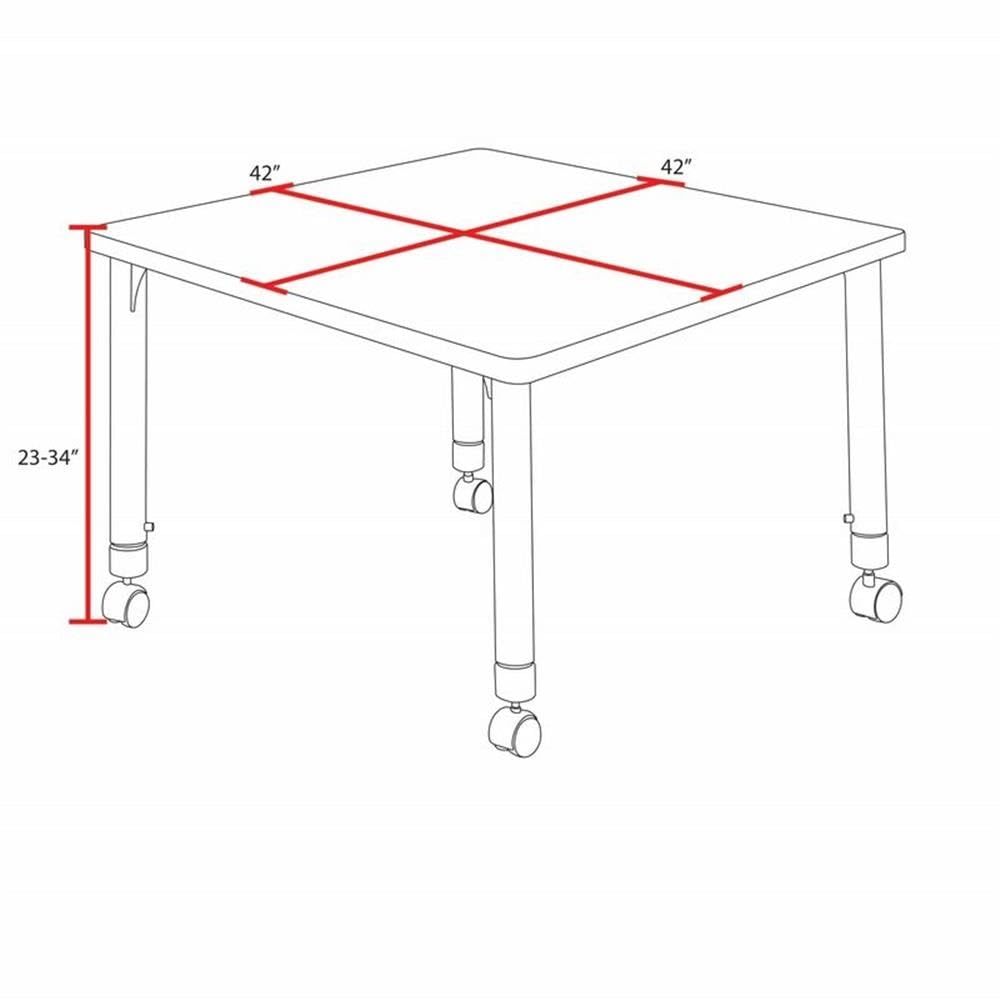 Square Mobile Table & 4 Stack Chairs L83141