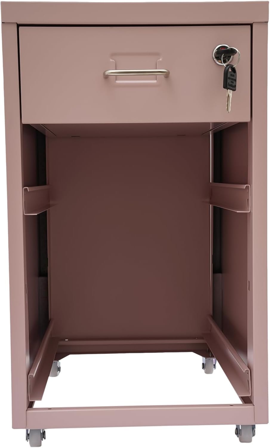 Pink 3 Drawer Metal File Cabinet with Lock O3621