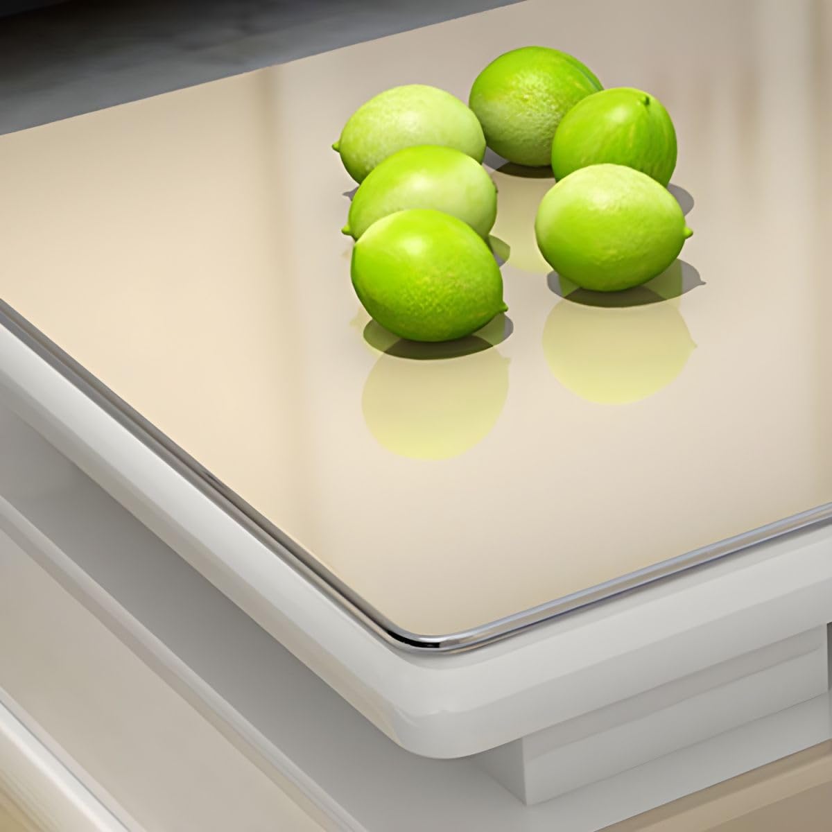 Modern Rectangular Glass Coffee Table with White Wood Base and Storage F5387