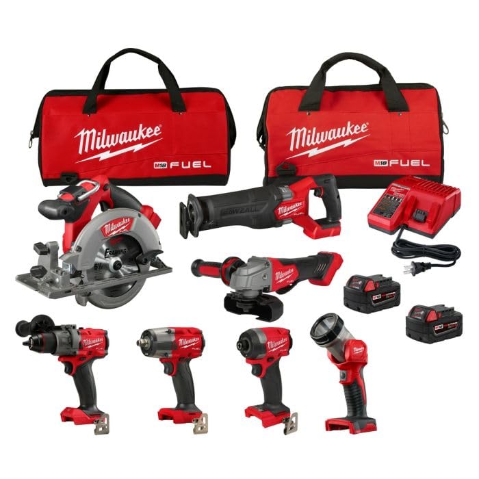 18V Lithium-Ion Brushless Cordless Combo Kit with Two 5.0 Ah Batteries (7-Tool) C610163