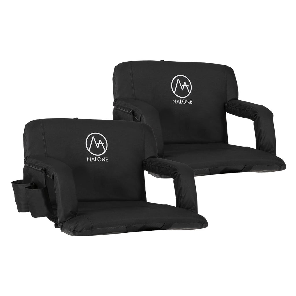 Folding Stadium Seat Set of 2, 25 inch Wide Black P844549