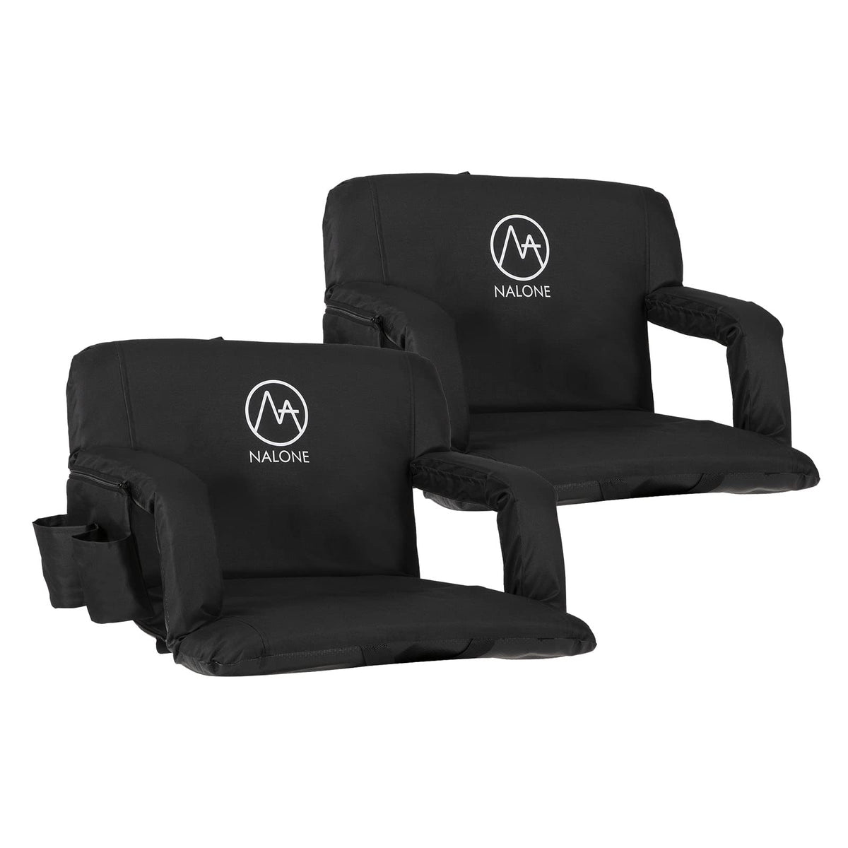 Folding Stadium Seat Set of 2, 25 inch Wide Black P844549