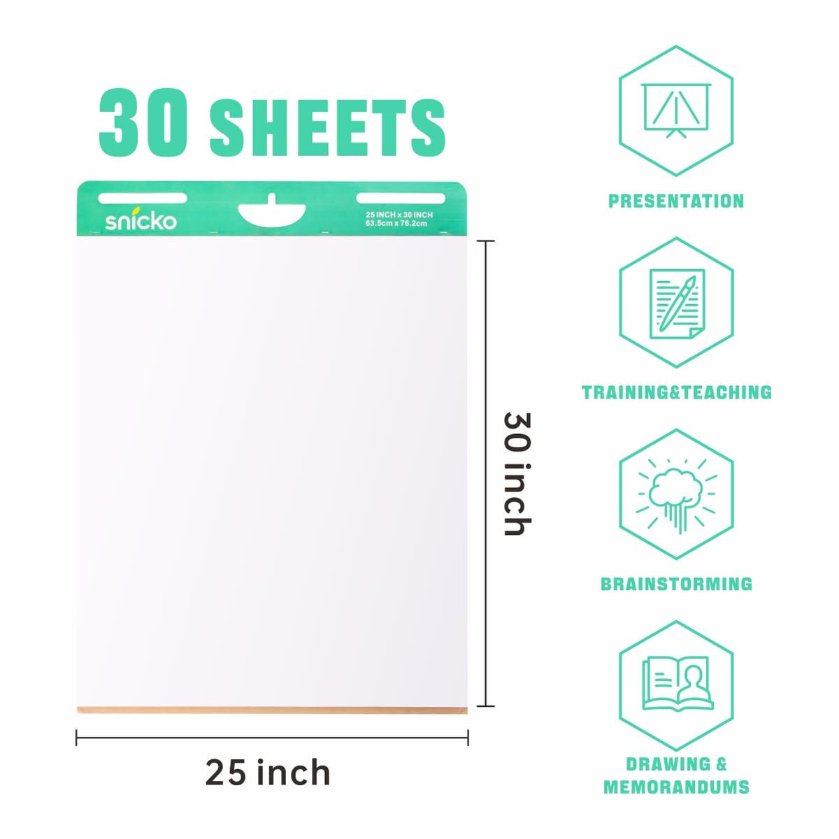 White Self Stick Easel Pad 25 in x 30 in 30 Sheets 2 Pads C27374