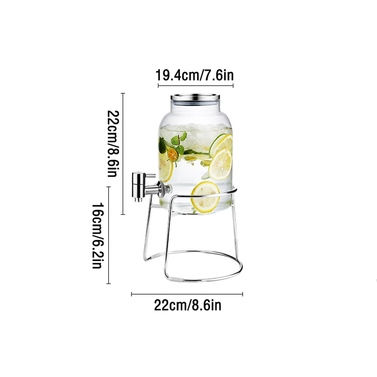 Large-capacity Glass Pitcher with Lid and Faucet D402