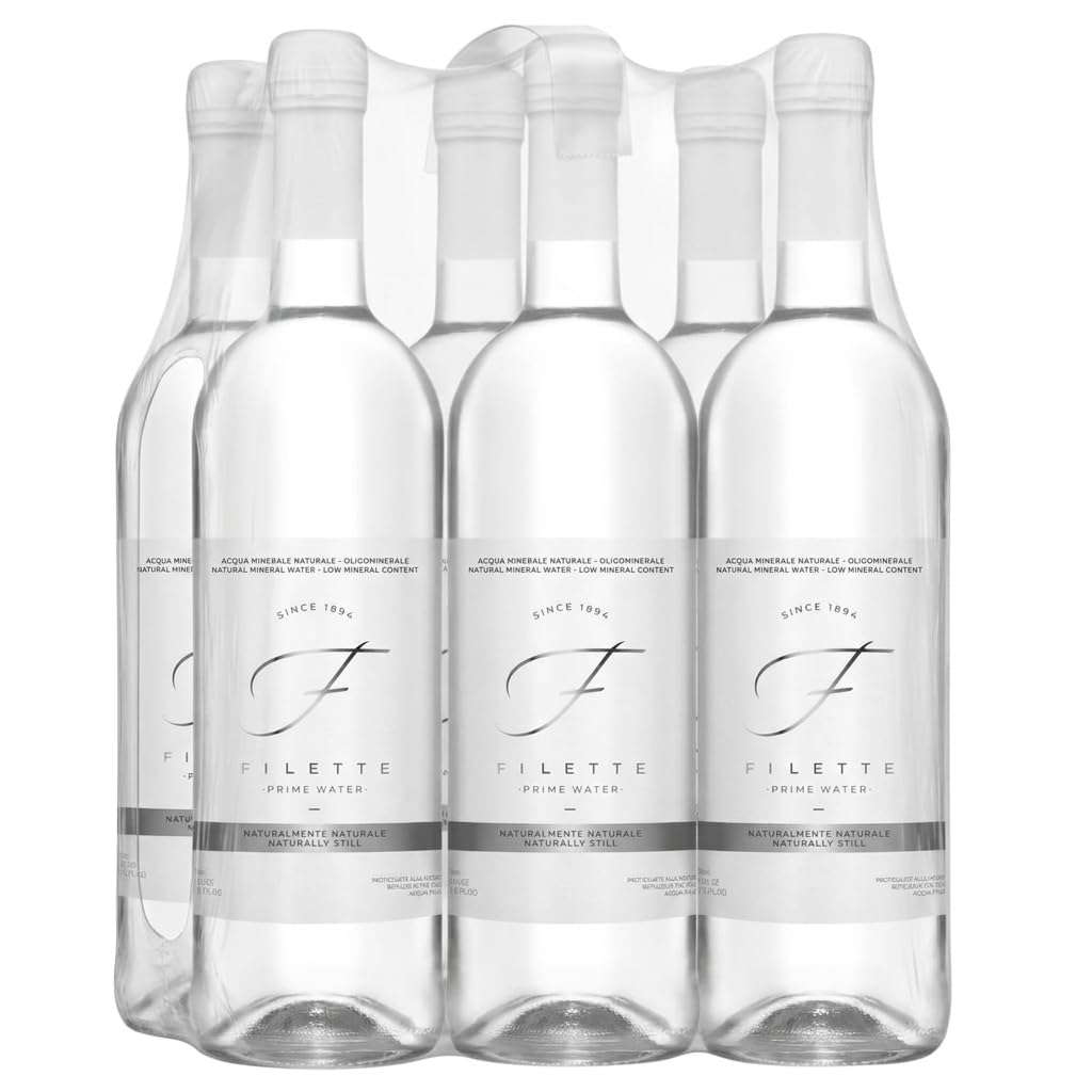 Natural Mineral Water 25 fl oz Glass Bottles Pack of 6 U324564
