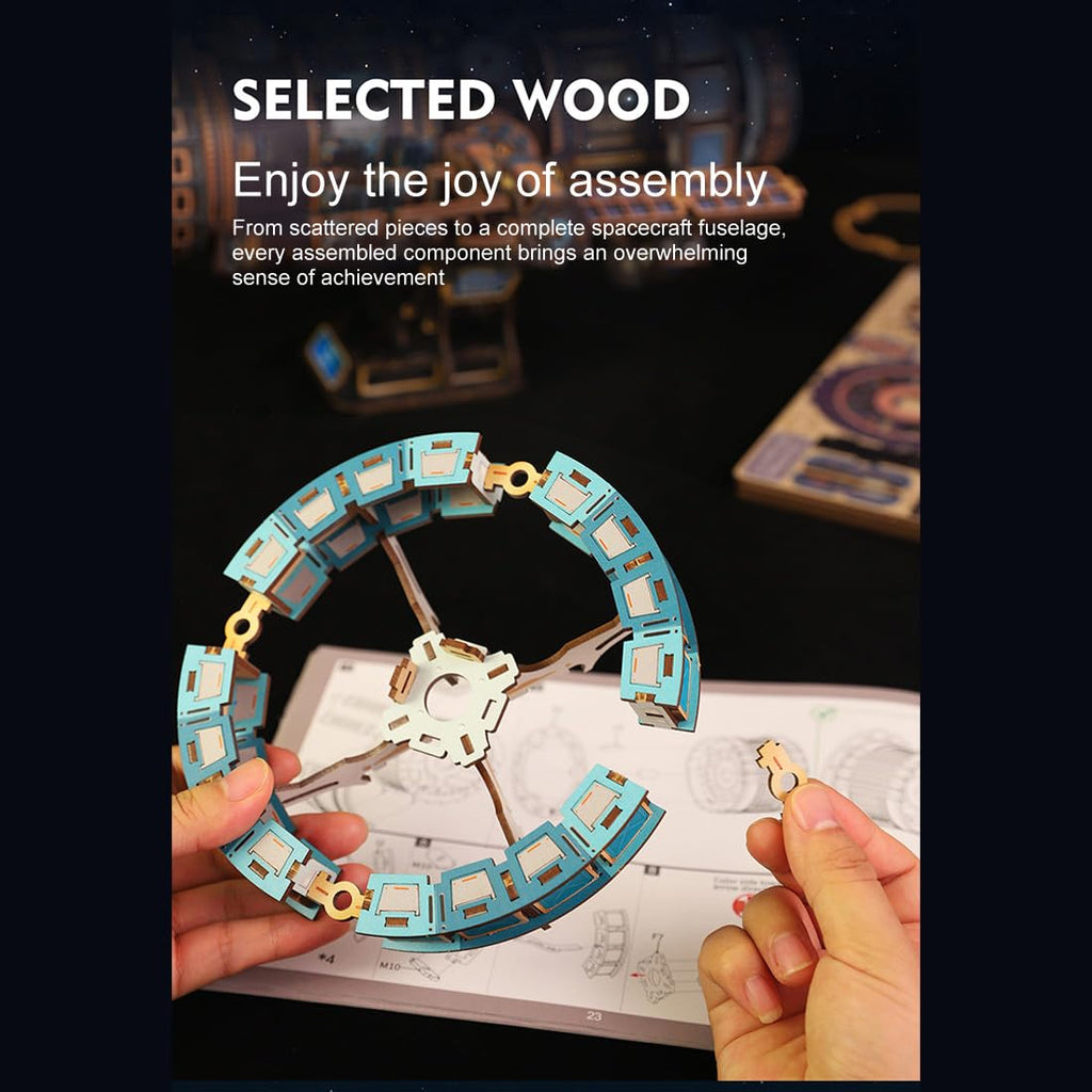 3D Wooden Puzzles 511PCS Mechanical Model Kit with Lights & Music O17628