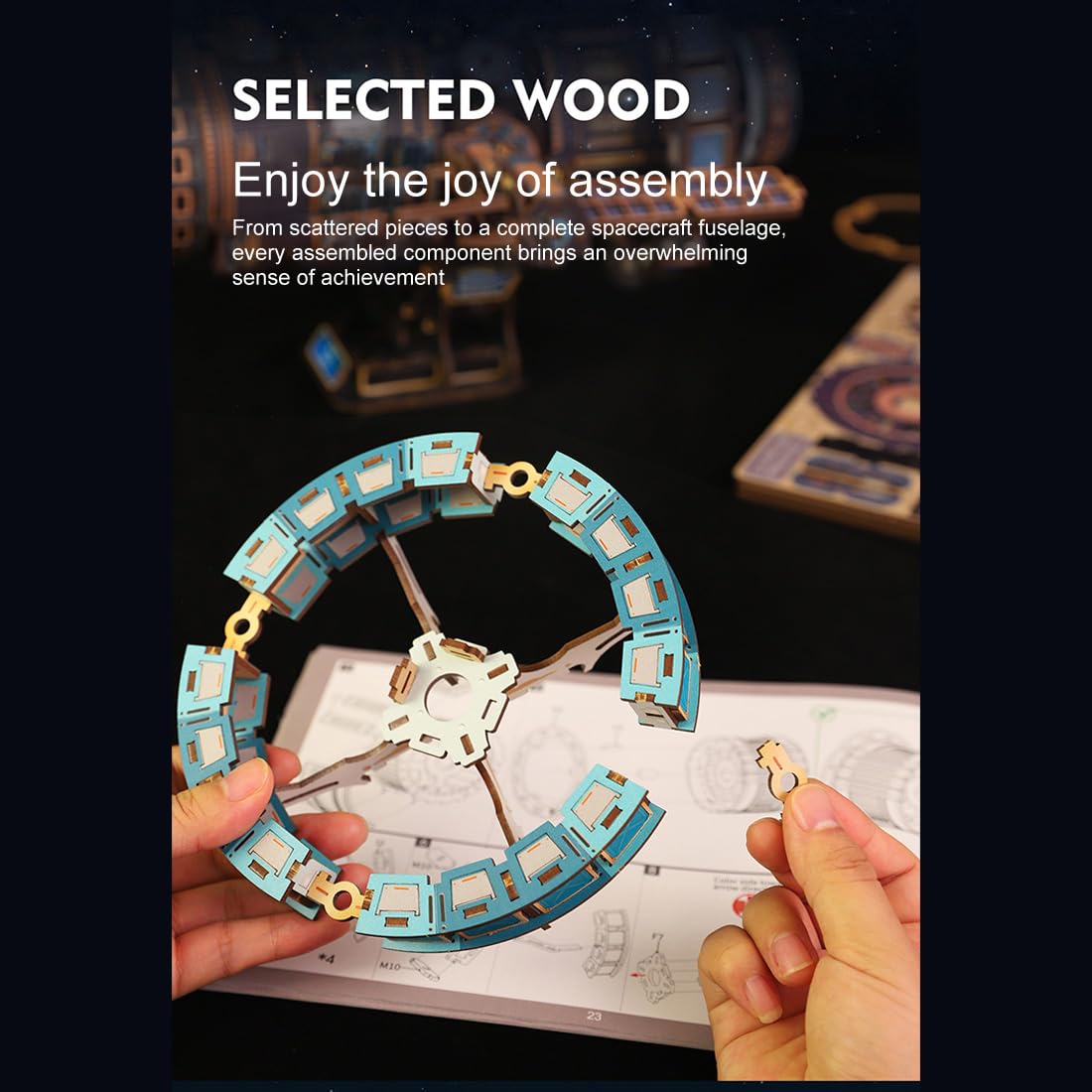 3D Wooden Puzzles 511PCS Mechanical Model Kit with Lights & Music O17628