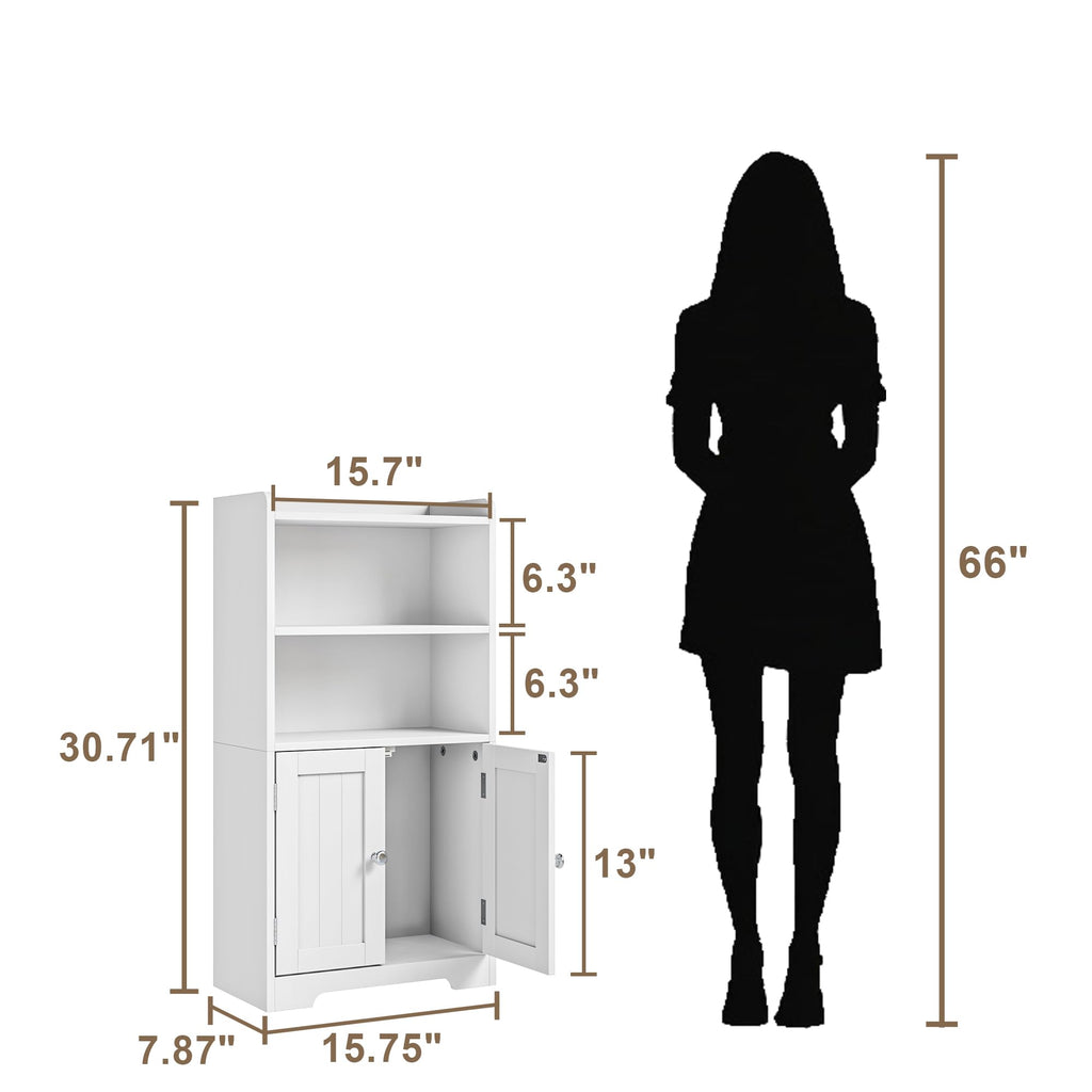Small Bathroom Storage Cabinet with 2 Door and Shelves X69249
