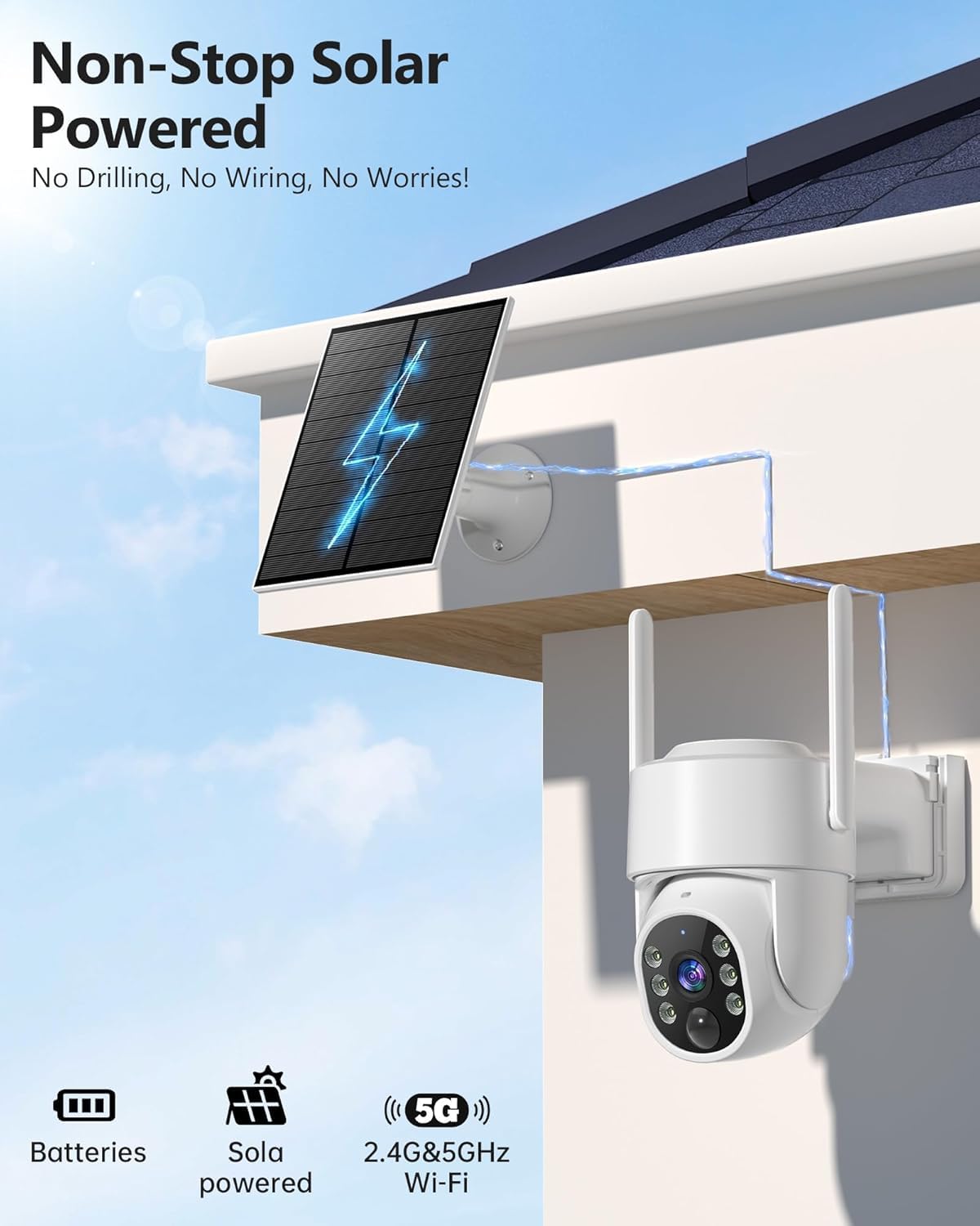 2K Solar Wireless Security Camera System 4 Packs V313125