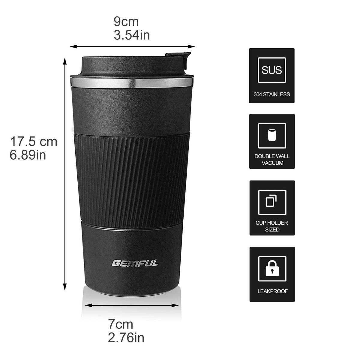 2 Pack 17oz Insulated Travel Coffee Mug with Lid K283974