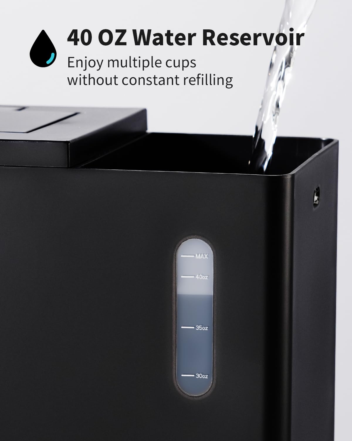 Black Single Serve Coffee Maker with 40oz Water Tank J97941