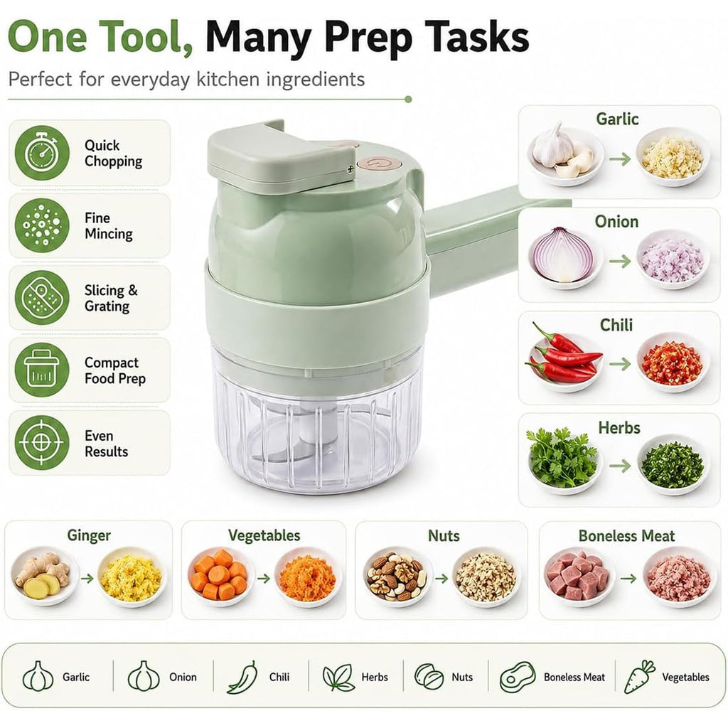 4 in 1 Handheld Electric Vegetable Chopper C408