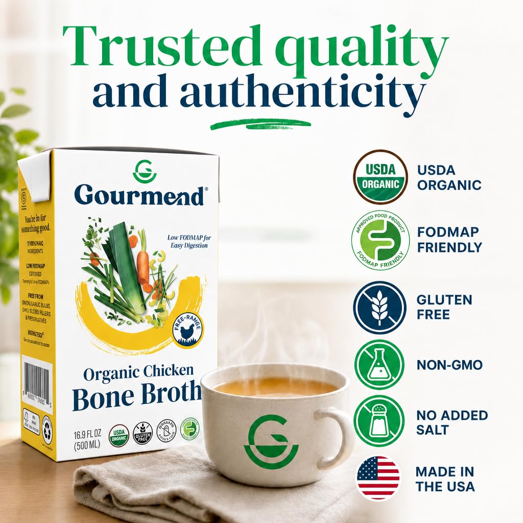 Organic Unsalted Chicken Bone Broth 16.9oz 3 Pack Y400