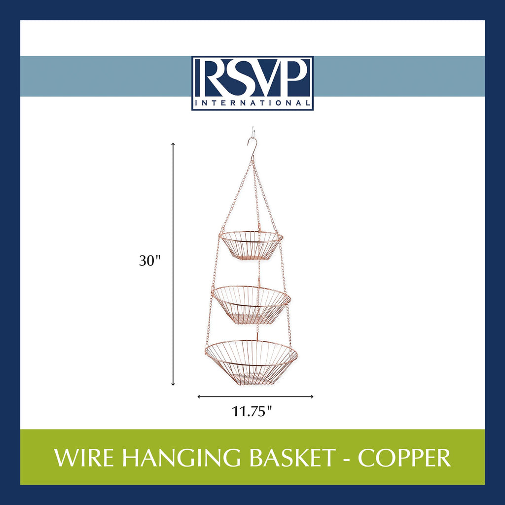 3-Tier Copper Wire Hanging Baskets Z579