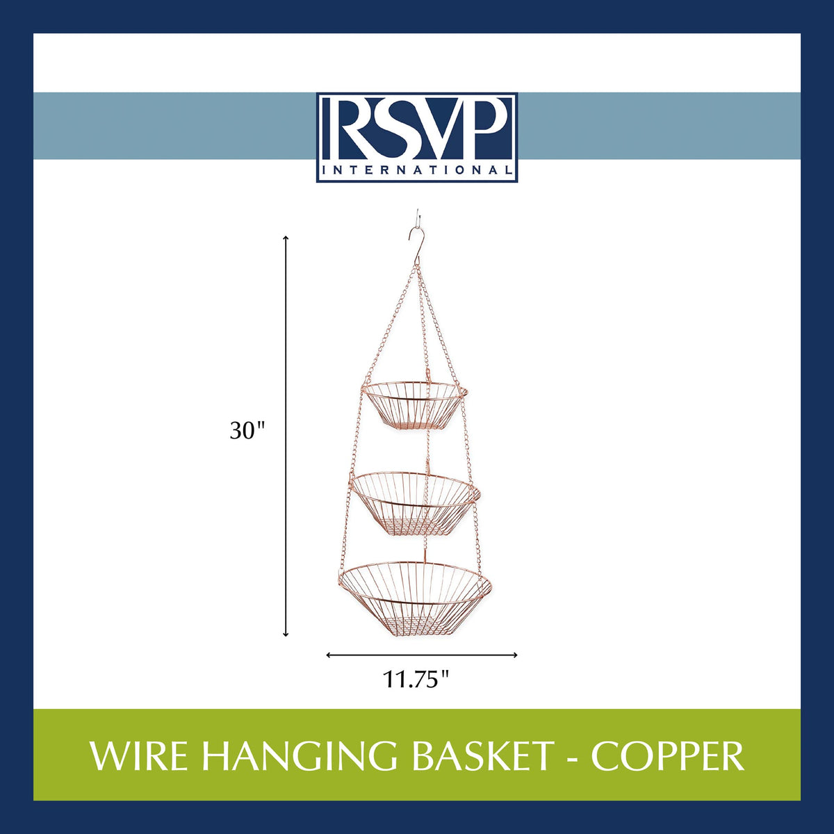 3-Tier Copper Wire Hanging Baskets Z579
