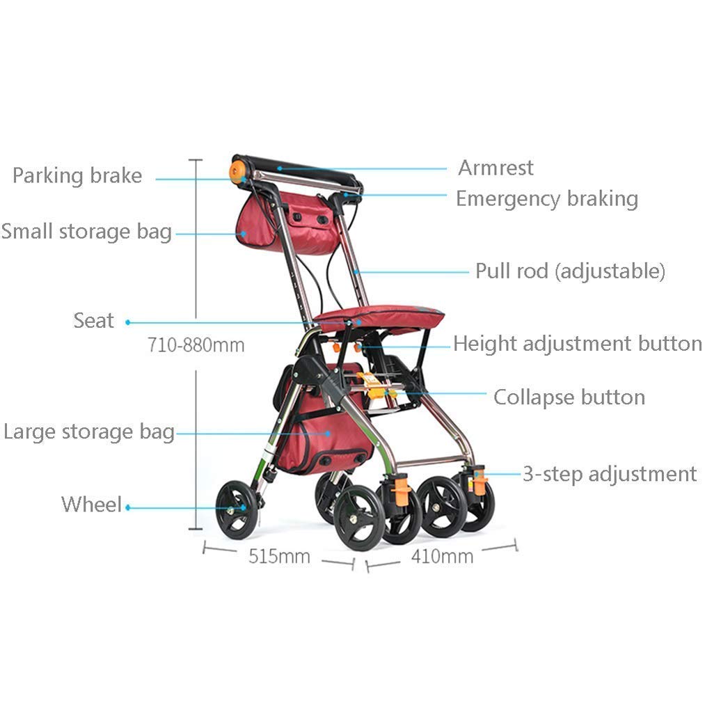 Portable Rollator Walker with Seat Y7000