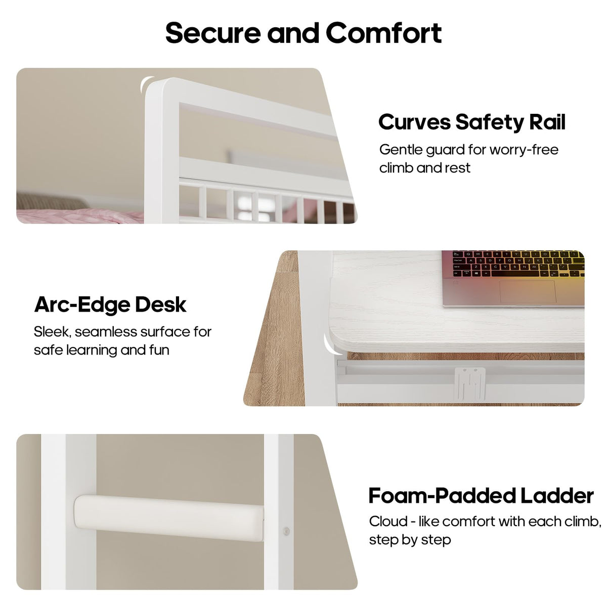 Twin Over Twin Bunk Beds with Desk O2774