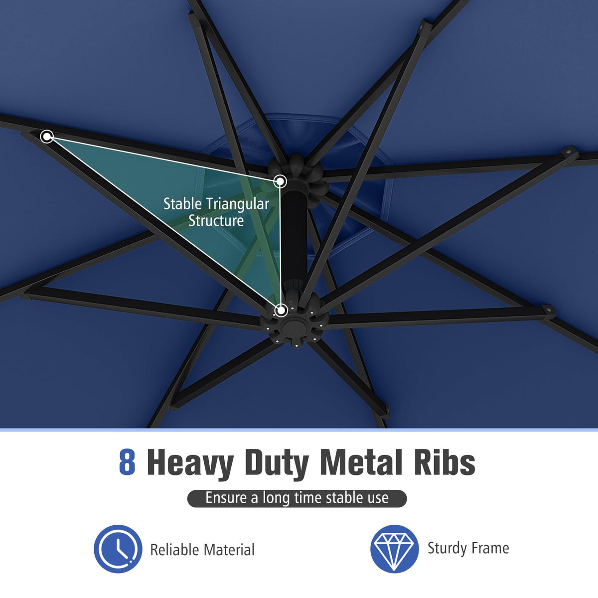 10 FT Navy Offset Cantilever Umbrella X780665
