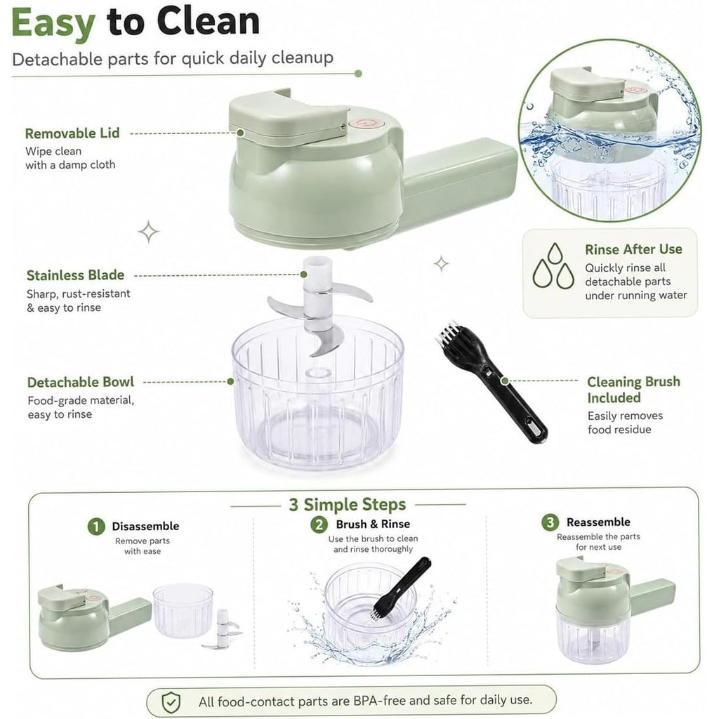 4 in 1 Handheld Electric Vegetable Chopper C408