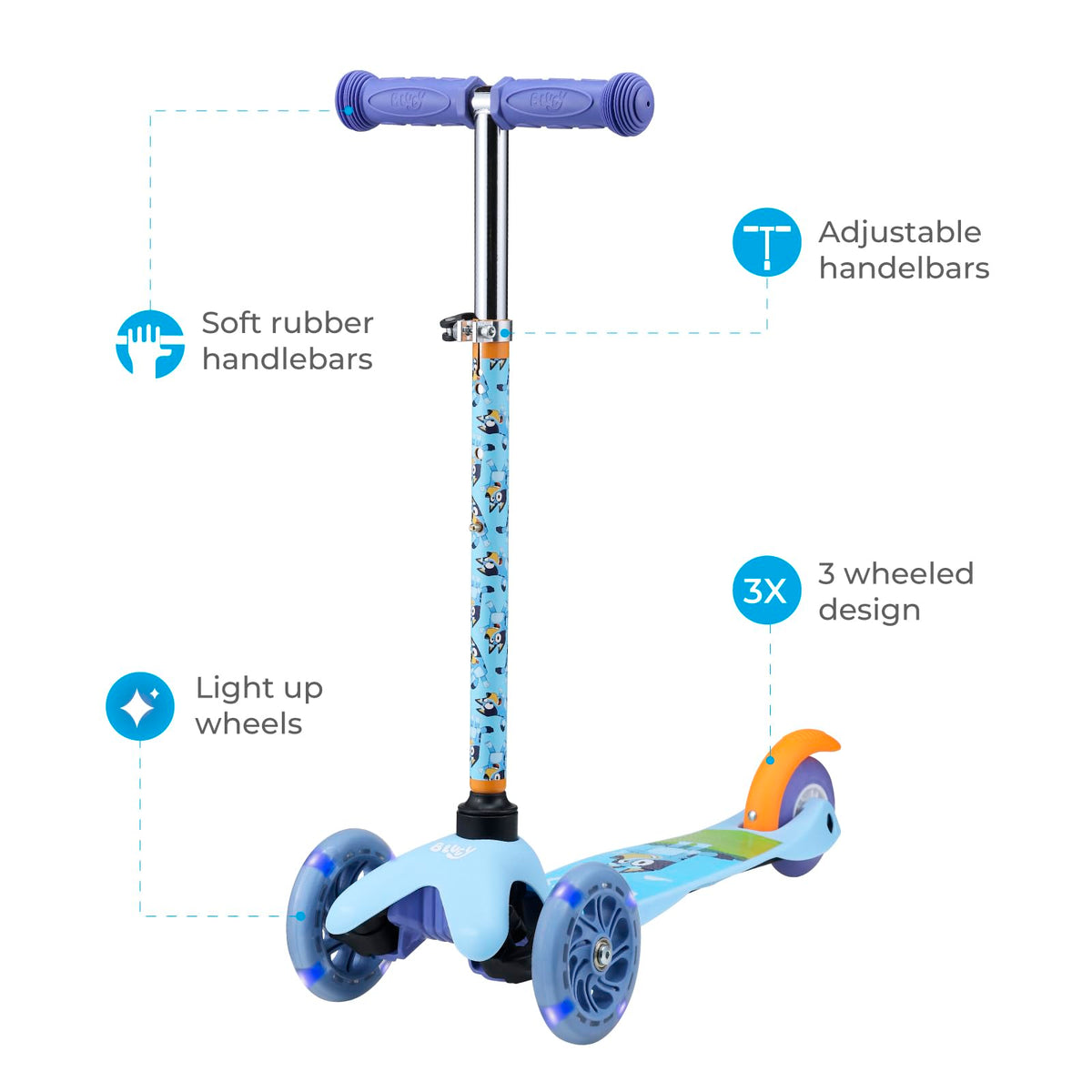 3 Wheel Light Up LED Wheels Kick Scooter N8237