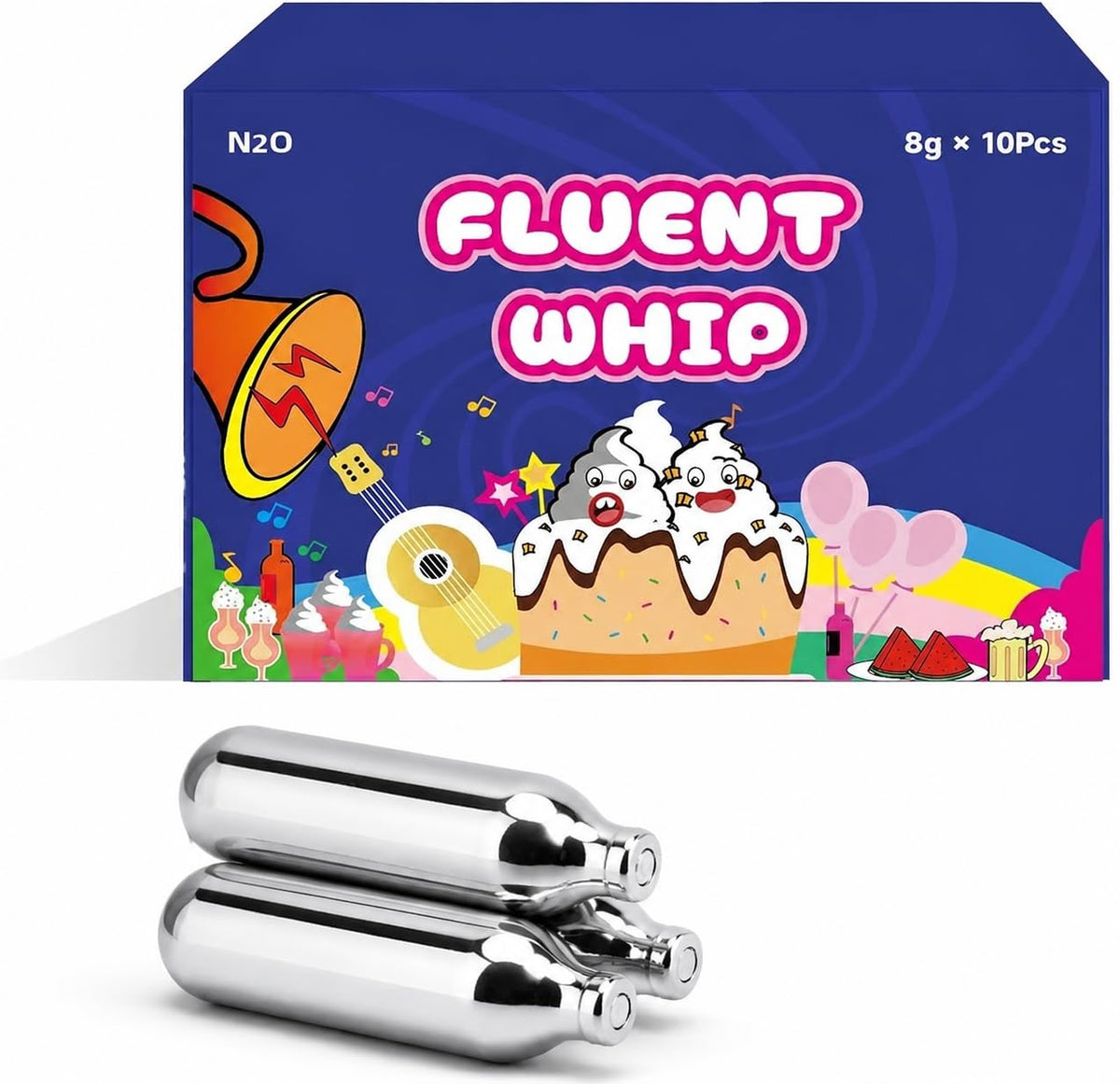 8g Food Grade N2O Cream Chargers 10 Pack W43059