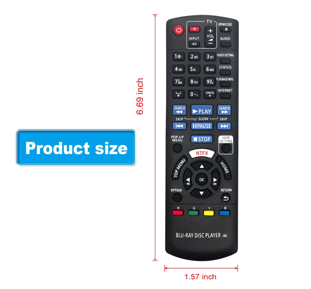 Replacement Remote Control Y7684