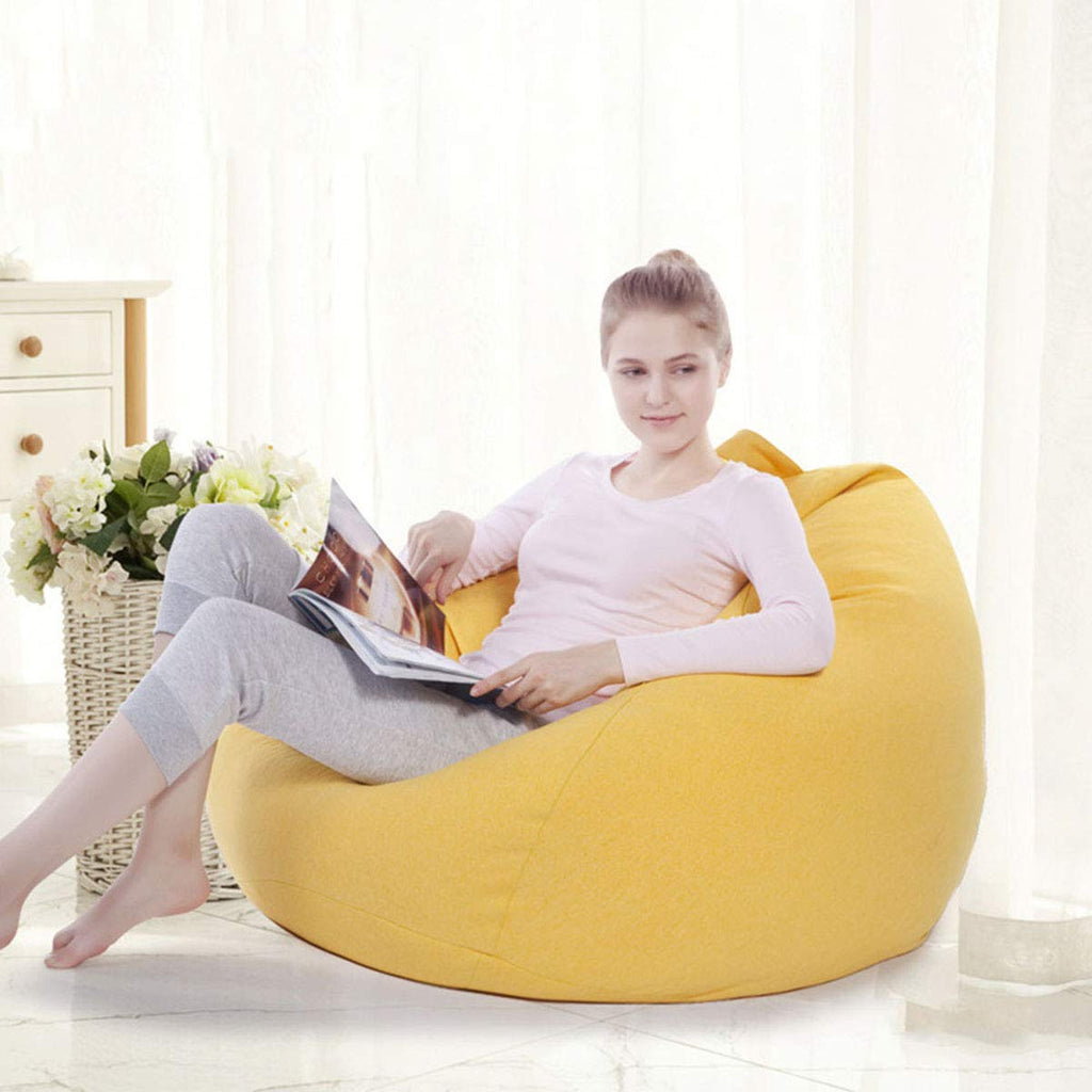Linen Fabric Bean Bag Chair Cover 90x110cm D652