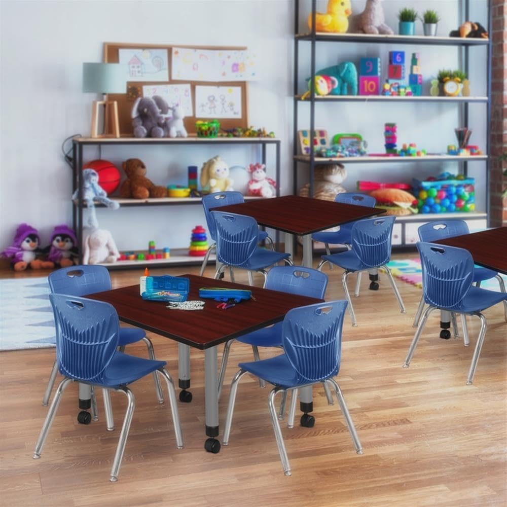 Square Mobile Table & 4 Stack Chairs L83141