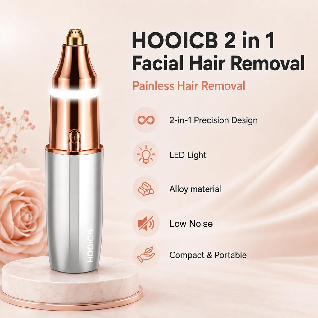 2-in-1 Electric Facial Hair Remover with LED Light N622089