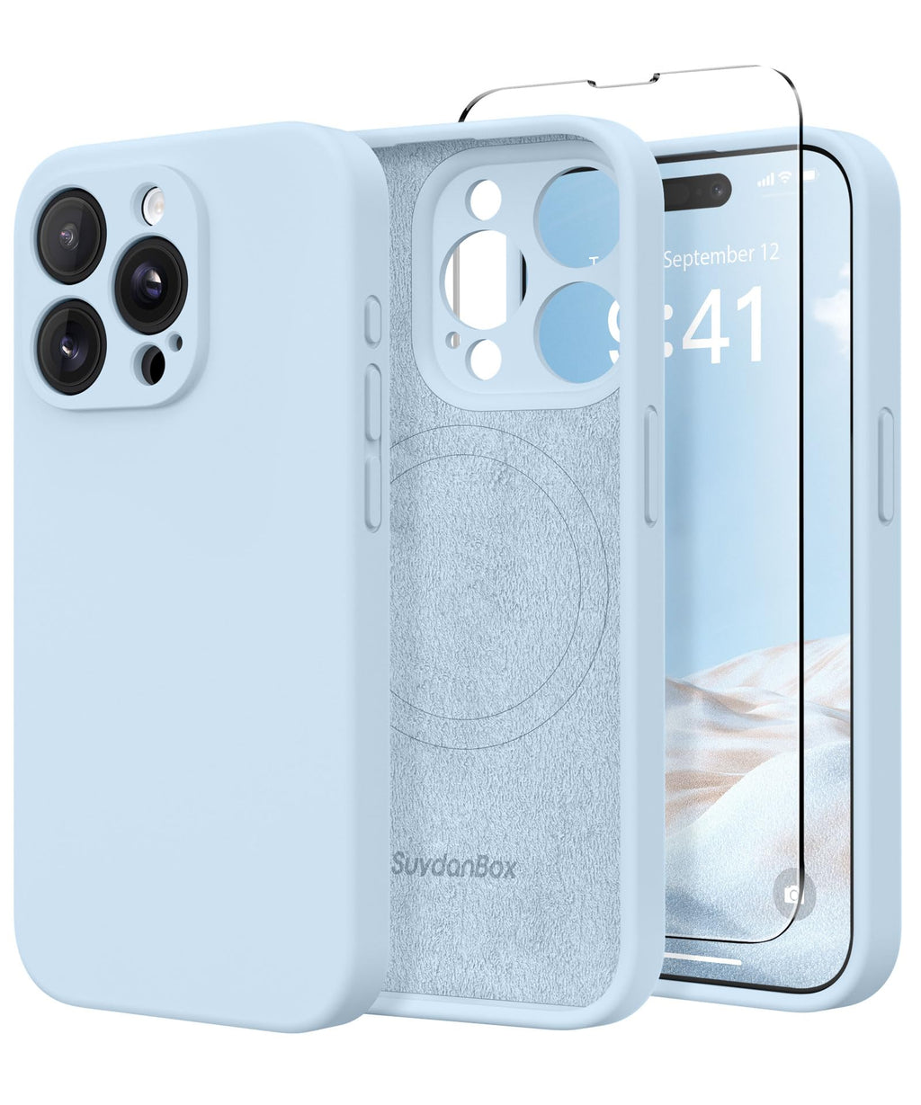Light Blue Silicone iPhone 13 Pro Max Case K435046