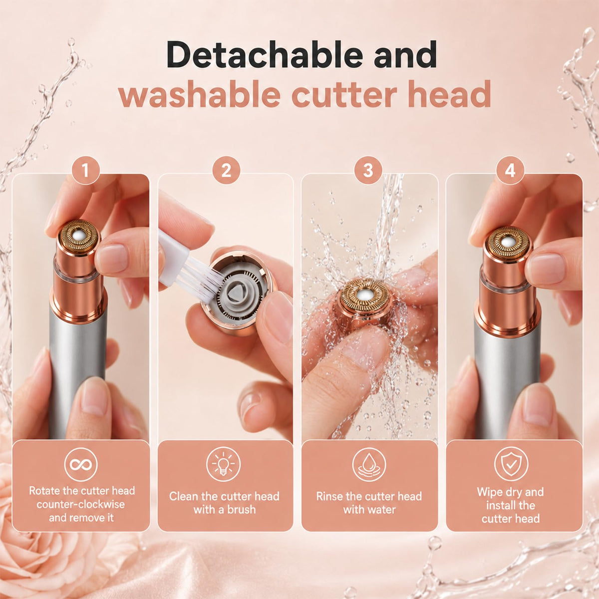 2-in-1 Electric Facial Hair Remover with LED Light N622089