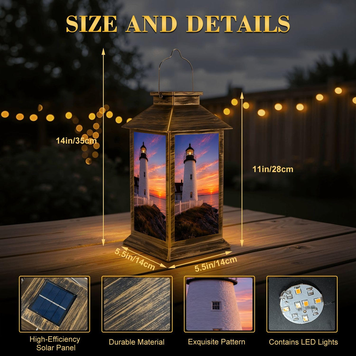 Solar Lantern Outdoor Waterproof LED Hanging Solar Lights U67710