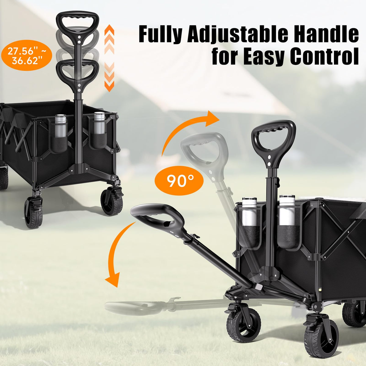 Collapsible Heavy Duty Wagon Cart with All-Terrain Wheels C27804