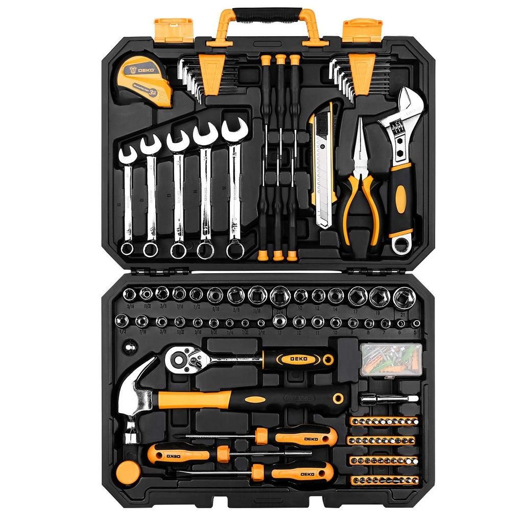 158 Piece Household Hand Tool Kit with Toolbox Storage Case U667