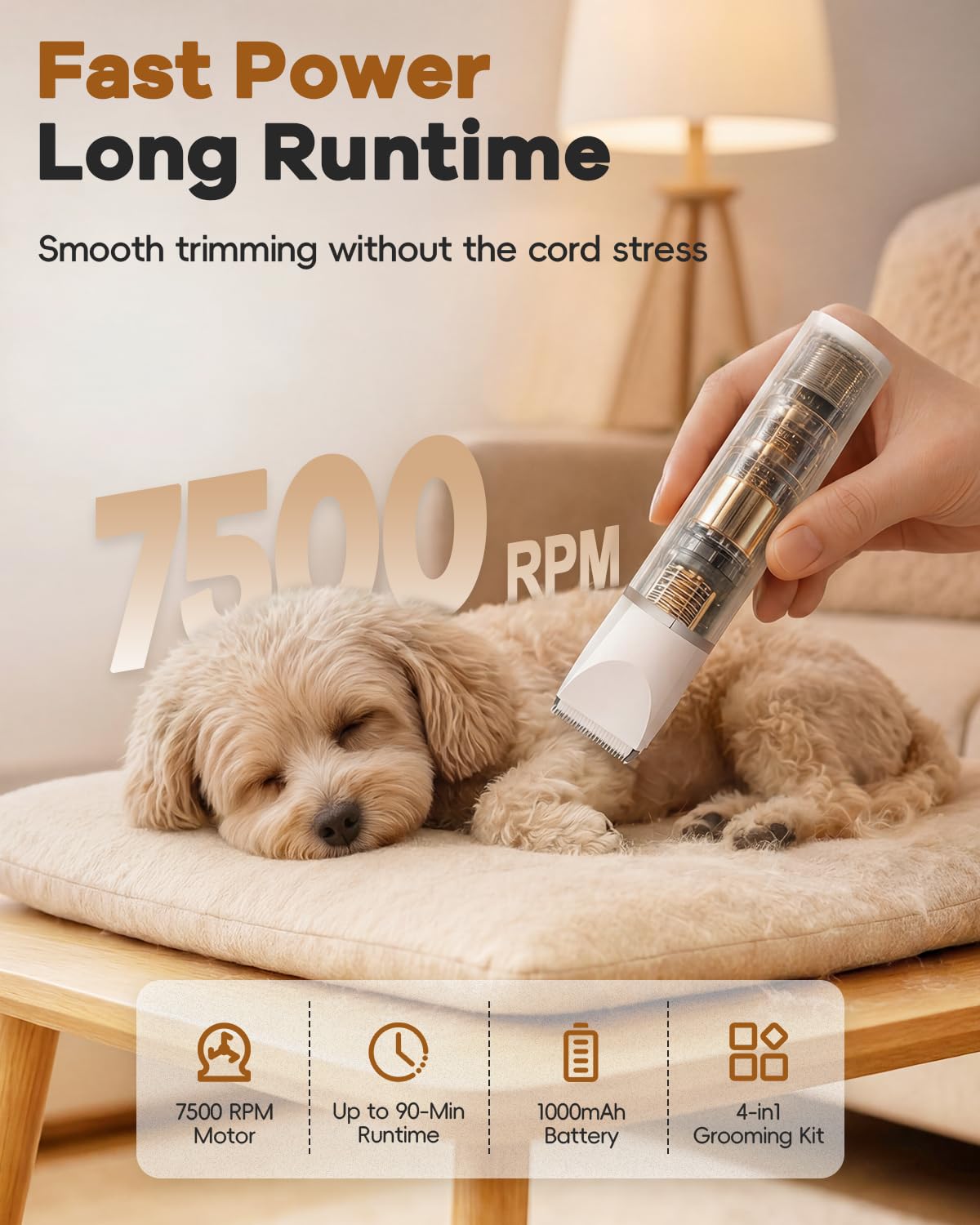 4 in 1 Dog Clippers Grooming Kit with Paw Hair Trimmer Y901204