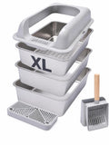 XL Stainless Steel Sifting Cat Litter Box with High Sides Y63886