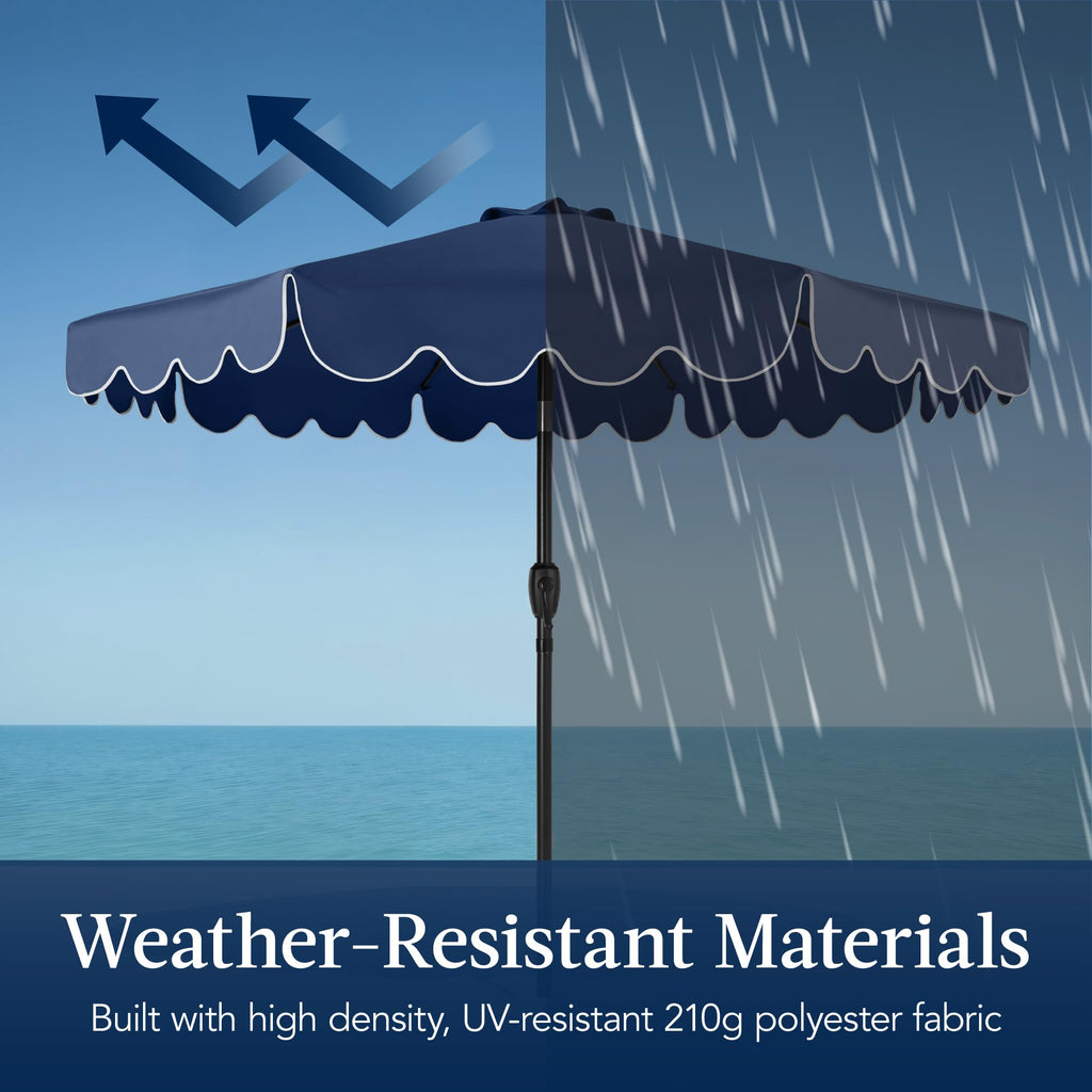 9ft Navy Patio Market Umbrella with Crank & Tilt V337
