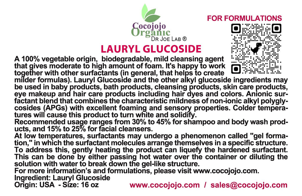Lauryl Glucoside Natural Surfactant 16 Oz W114559