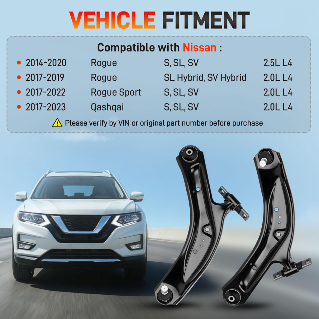 Front Lower Control Arm Set Left & Right with Ball Joint & Bushing W5595