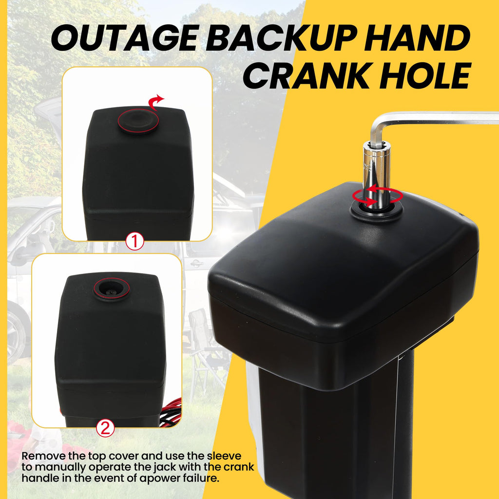 12V Electric Tongue Jack 4000lb A-Frame Heavy Duty Trailer Jack with Drop Foot & LED Light O784035