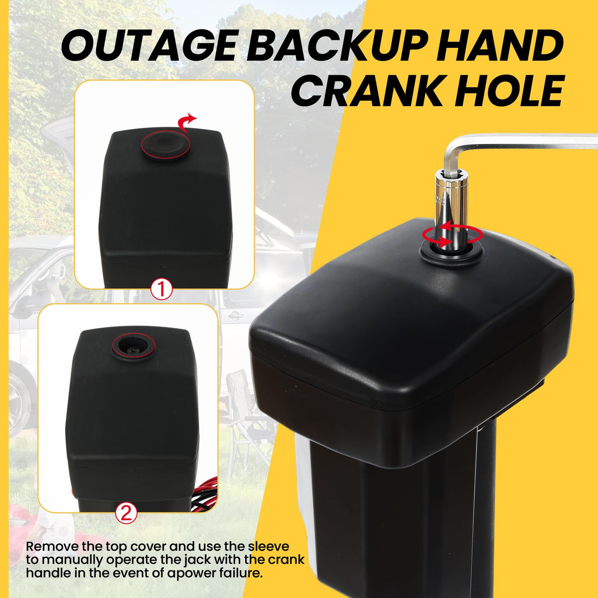 12V Electric Tongue Jack 4000lb A-Frame Heavy Duty Trailer Jack with Drop Foot & LED Light O784035
