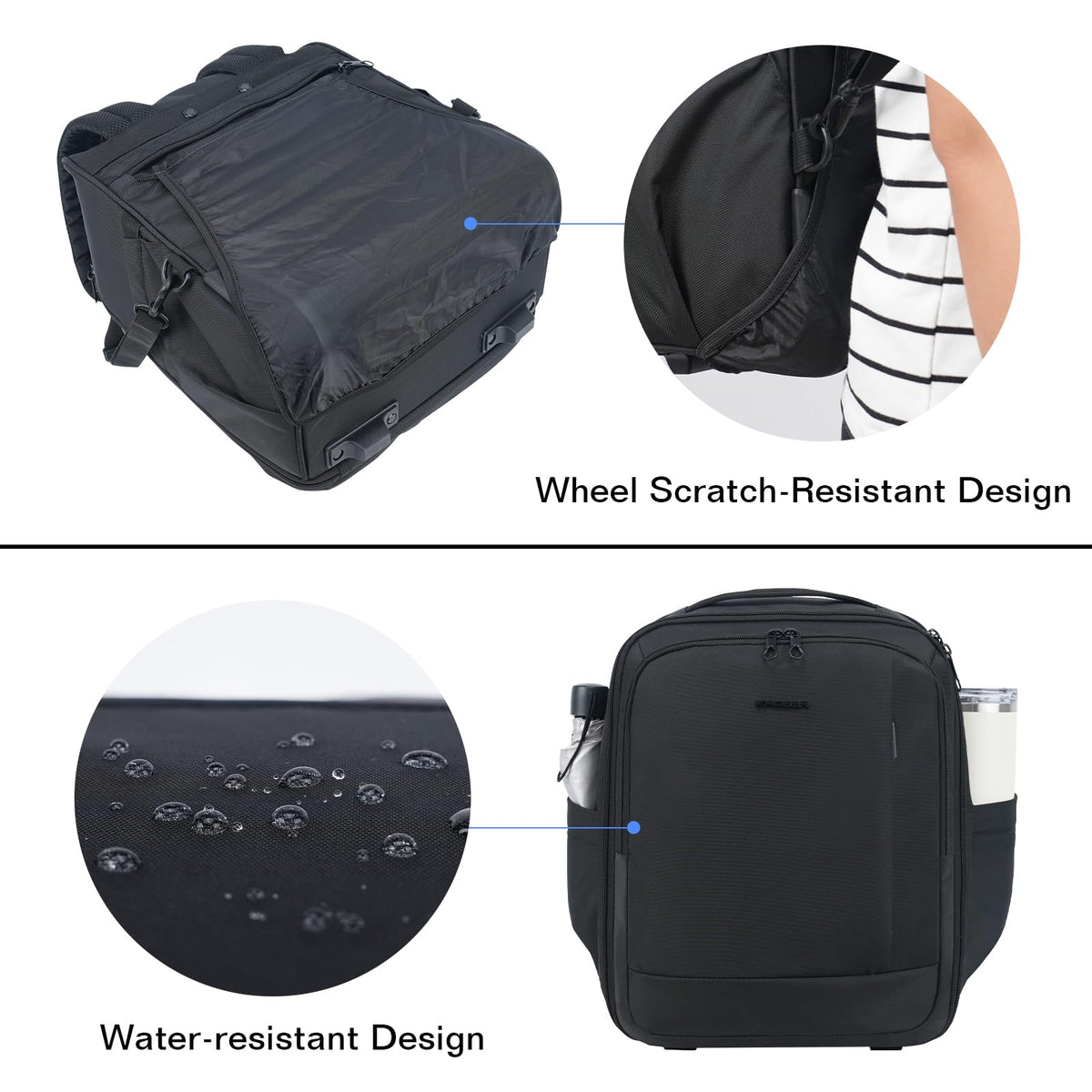 16-inch Underseat Carry On Suitcase Black D475