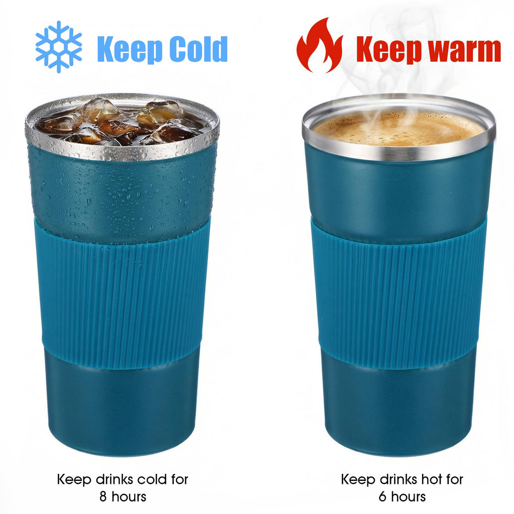 4 Pack 17oz Stainless Steel Insulated Coffee Mug with Lid C38375