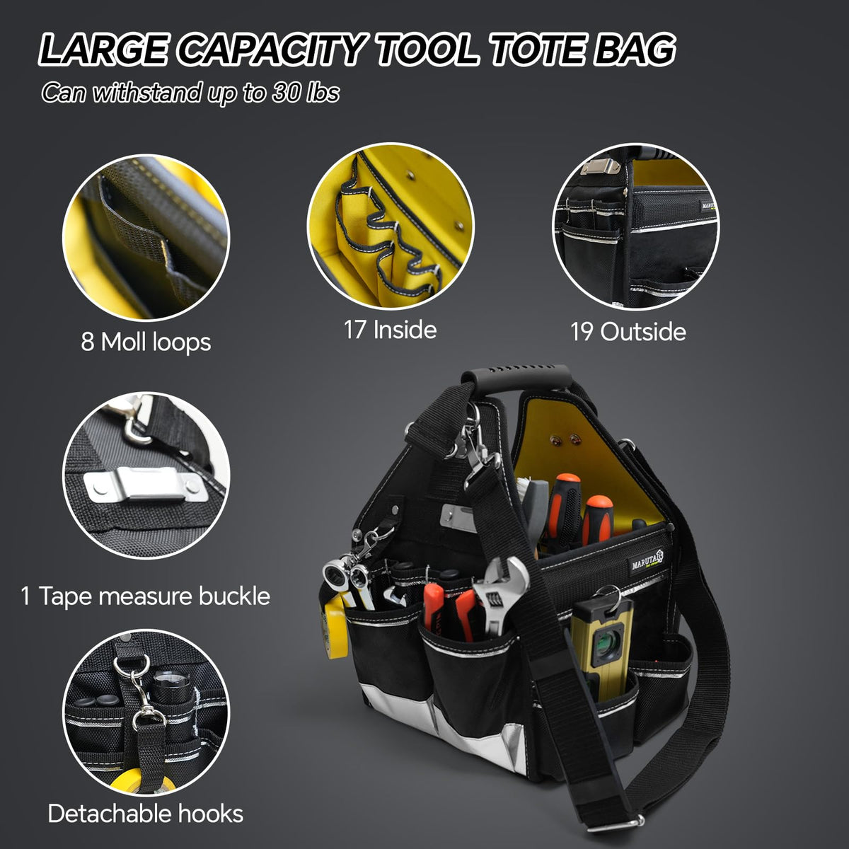 10in Tool Tote Bag with 43-Pocket Organizer L865666