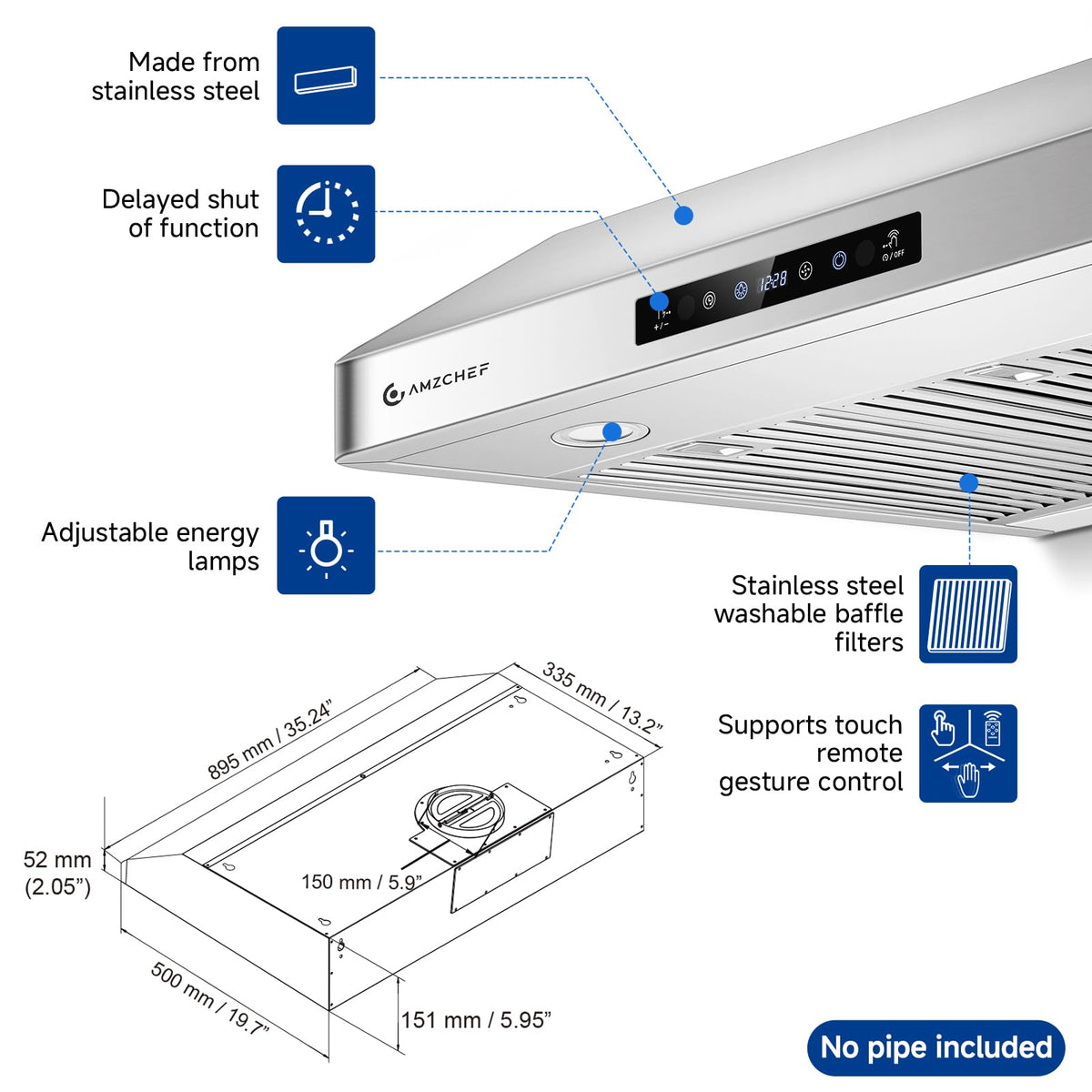 36" Stainless Steel Under-Cabinet Range Hood Q384