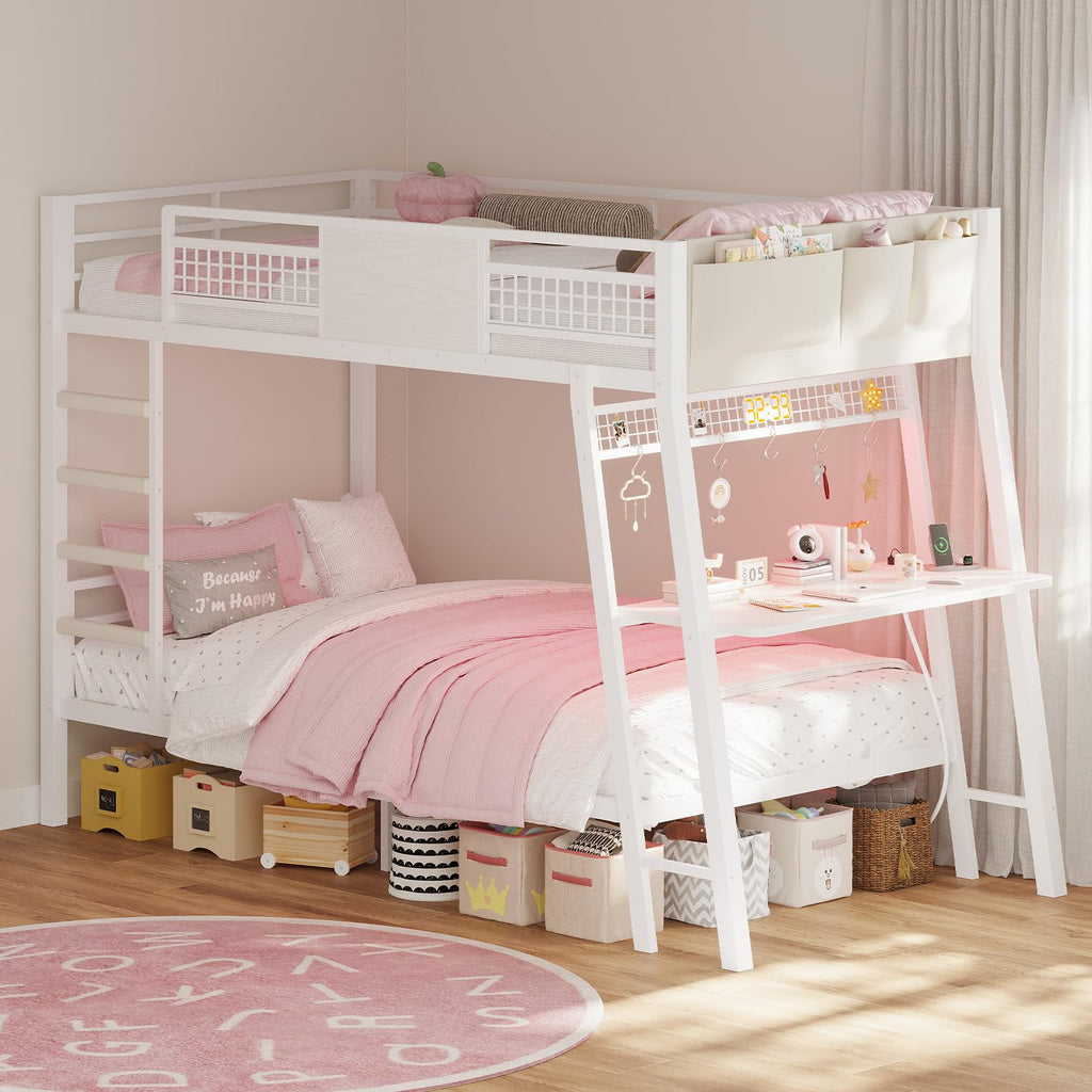 Twin Over Twin Bunk Beds with Desk O2774
