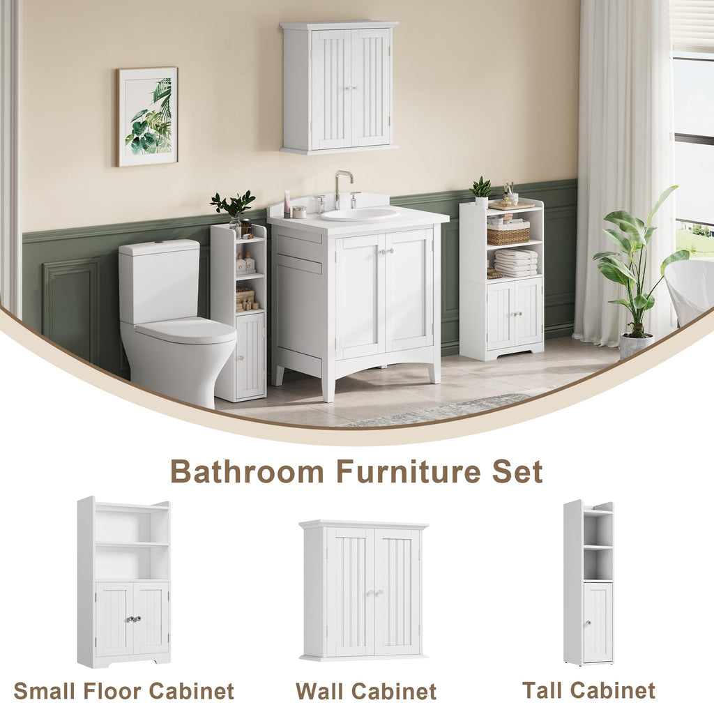 Small Bathroom Storage Cabinet with 2 Door and Shelves X69249