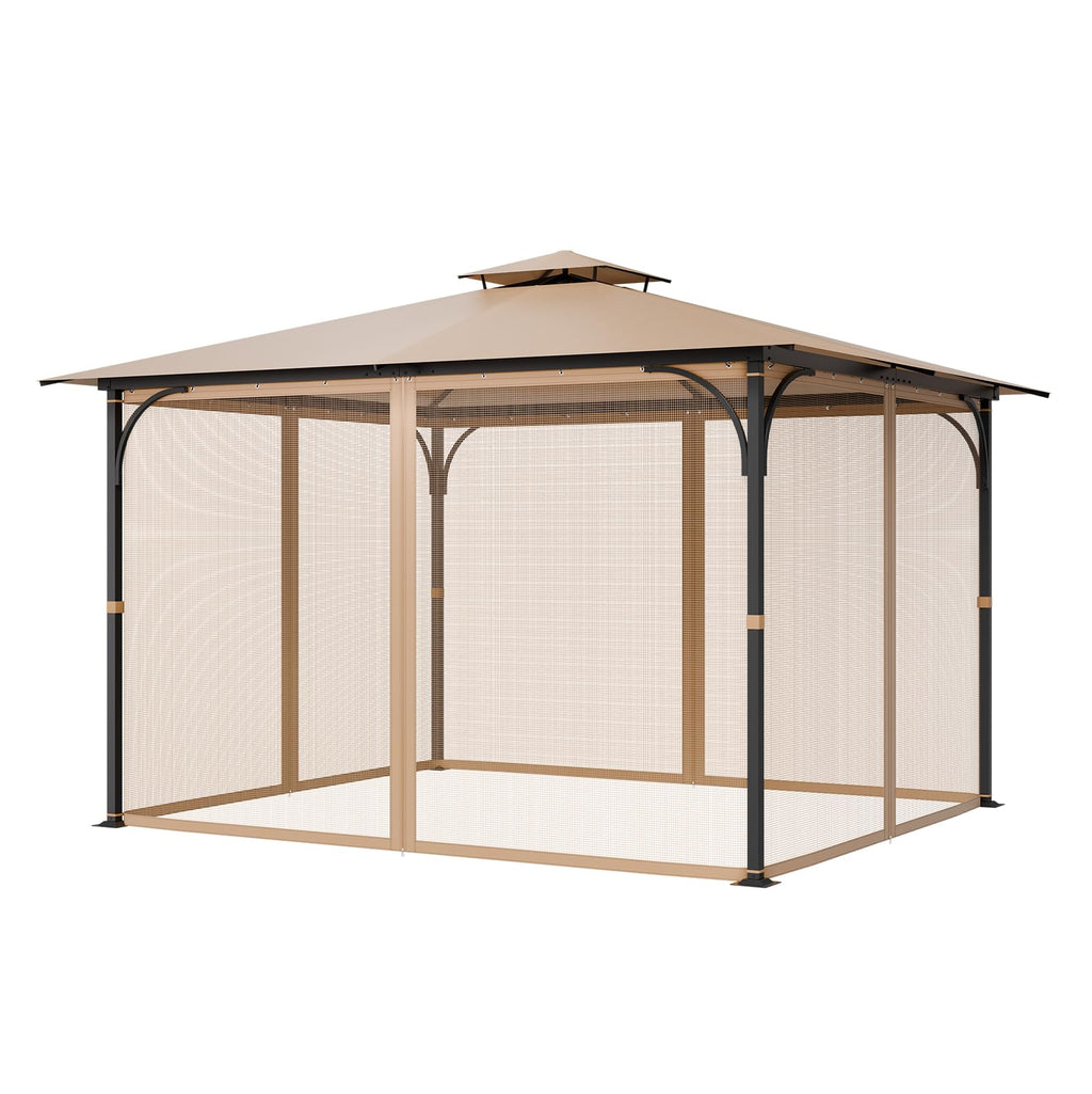 10 x 12 x 7 FT Gazebo Netting Replacement 4-Panel Sidewall Mesh Net E2239