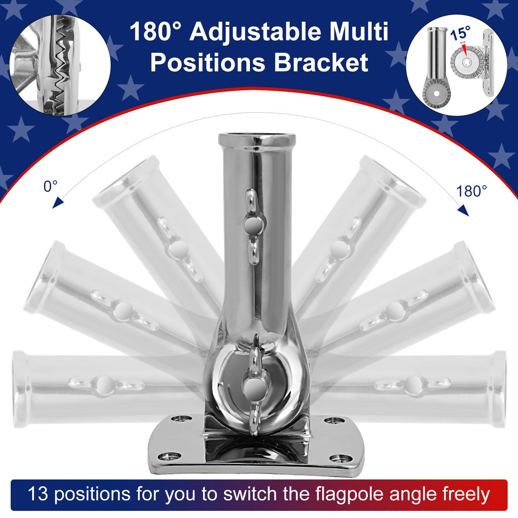 316 Stainless Steel Adjustable Flag Pole Holder H82507