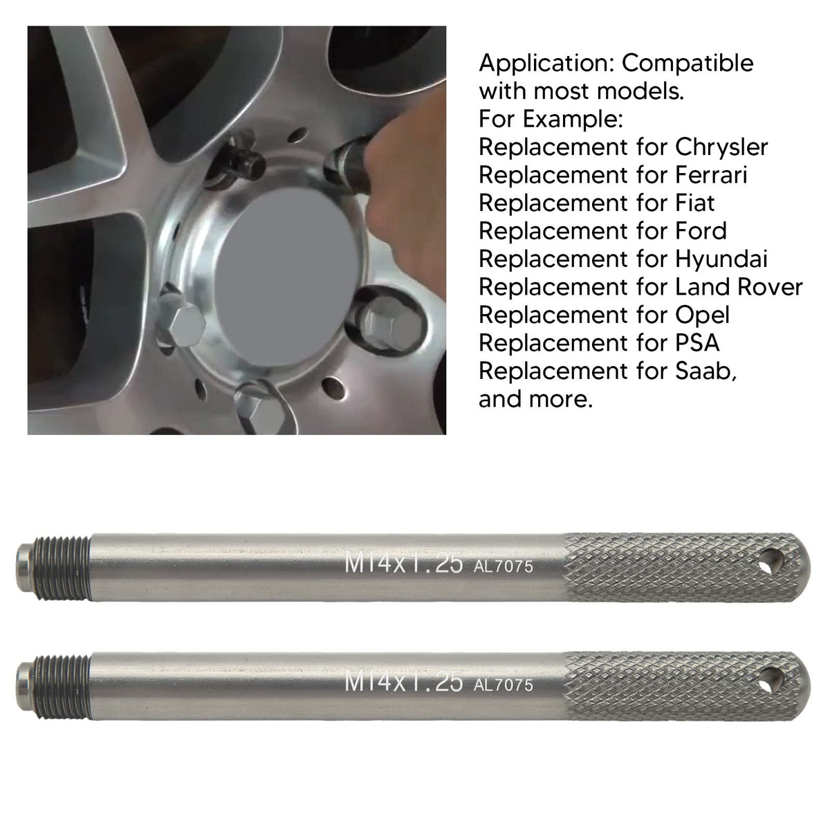 2Pcs Aluminum Alloy Wheel Alignment Pin Set M14*1.25 E43716